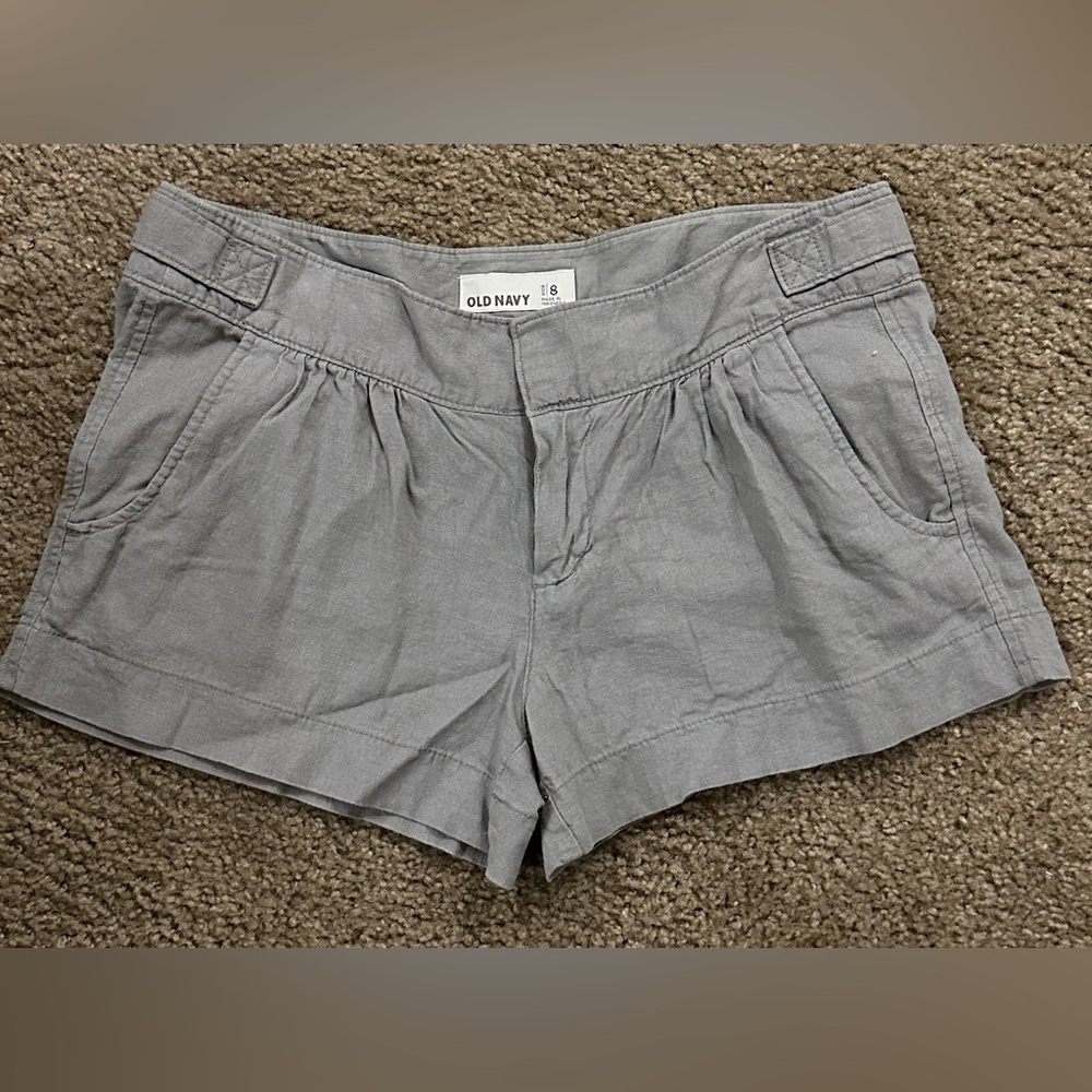 Linen Blend Pleated Trouser Shorts - S